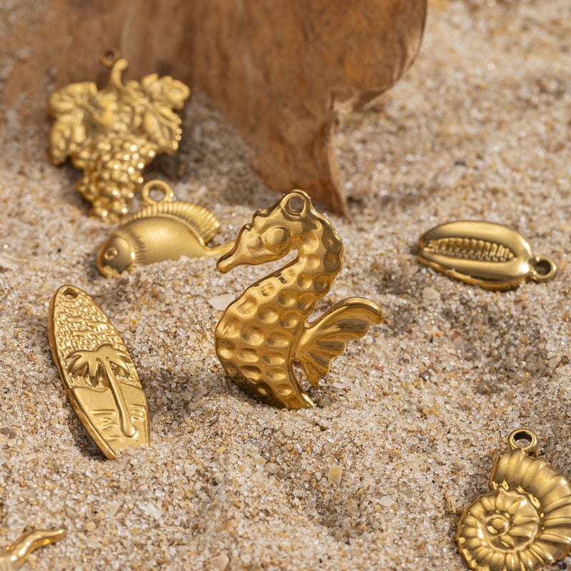 Taina Stainless Steel Diy Jewelry Accessories Versatile Niche Electroplated 18K Gold Pendant Pendant For Women - Image 4